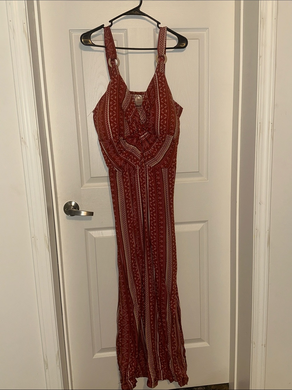 No Boundaries Red/ burnt orange  Patterned Maxi Dress